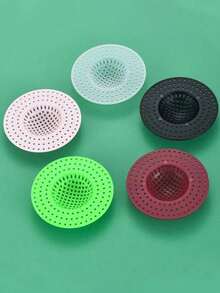 1/5 piezas Filtro de drenaje del fregadero, Filtro de drenaje de cocina, Filtro de drenaje de baño, Filtro de drenaje de piso, Filtro antiatascamiento, Cubierta de prevención de obstrucción y plagas del inodoro, Colador de fregadero de cocina, Cubierta antiplagas, Colector de alimentos, Atrapapelos, Filtro de prevención de obstrucción de alimentos y residuos con malla, Adecuado para ducha, baño, lavandería - Multicolor - Ver 5
