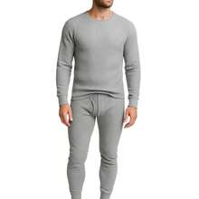 Men's 3 Pack Full Thermal Sets Ultra Soft 6 Piece Cotton Top And Bottom Set, Warm Cotton Long Johns, Winter Base Layer, Thermal Underwear For Men - 白色/海軍藍/灰色 - 查看 3
