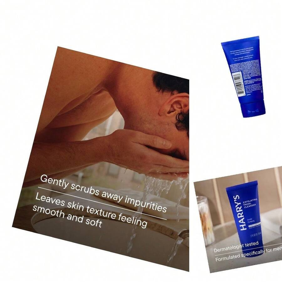 Harry's Unscented Exfoliating Face Wash For Men, 2 Fl. Oz Pack Of 3 (Trial & Travel Size) With Volcanic Rock Exfoliant - 彩色 - 查看 1