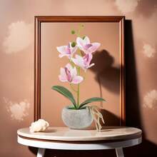 1 件人造蝴蝶兰盆栽，情人节、生日毕业礼物 - 白色 - 查看 8