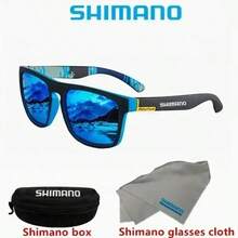 SHIMANO Ochelari de soare polarizați SHIMANO cu protecție UV400 pentru bărbați și femei, potriviți pentru activități în aer liber, vânătoare, pescuit, condus, ciclism, disponibili cu husă