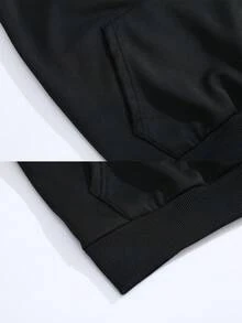 1pc Men's Hooded Sweatshirt - Polyester Solid Color Printed Hoodie, Loose Fit Pocket Pullover For Casual, Street, Outdoor, Sports, Campus Wear, Great Gift For Boyfriend/Husband, Spring/Autumn