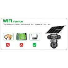 V380Pro Wireless Remote Camera, 2.4GHz WiFi Outdoor Solar Powered Surveillance Camera, 360° No-Dead-Angle View, 15MP HD, Dual-Way Audio, Motion Tracking, Alarm Push, Suitable For Outdoor, Sports Field, Ranch, Garden And Other Wireless Monitoring, Built-In Battery Pack, Solar Panel Powered For Year-Round Uninterrupted Operation