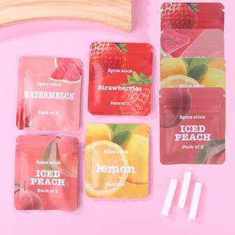 3Pcs/Bag Whistle Replacement Aromatherapycotton Core Fruit Flavor Quit Smoking Smokeless Preferred Infused Essential Oil