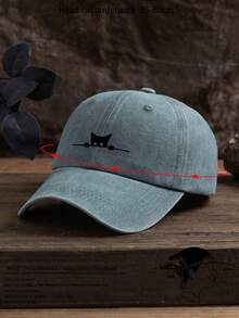 1pc Unisex Outdoor Casual Fashion Cat Print Adjustable Size Soft Baseball Cap, Suitable For Daily Wear