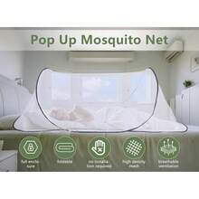 Gugxiom 78 * 32 * 22 Pulgadas Tienda, Mosquitera Plegable Portátil, Camping con Fondo de Red, para Cama Camping Viaje Patio (Negro con Fondo) - Negro con fondo - Ver 10