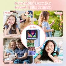 Digital Video Camera Vintage,Kids Camera Instant Print Camera For Kids Quick-Release Prints Christmas Birthday Gifts Age 6-14,Selfie Digital With 1080P Videos Toddler Portable Travel Toy - Multicolor - View 10