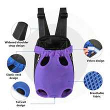 Soft & Breathable Adjustable Mesh Pet Front Pack, Outdoor Travel Backpack For Small Dogs & Cats.Dog And Cat Backpack, Pet Backpack, Dog Outdoor Mesh Breathable Cat And Dog Backpack. - Multicolor - View 3