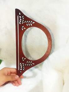 1pc Handmade Wooden Handle Accessory For Bags And Luggage - Coffee Brown - View 7