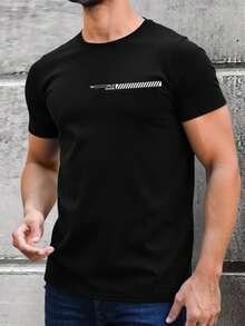 Shendy Vendy Playera cuello redondo manga corta para caballero 100% algodón con diseño de frase WORLD WIDE - Negro - Ver 4