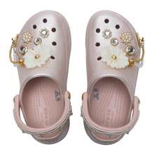 Crocs 女士拖鞋/涼鞋璀璨珠花 石英粉日常舒適輕便休閒鞋211519-6UR - 石英粉 - 查看 4