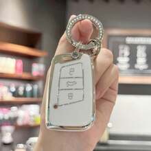 Autoschlüssel Hülle Schlüssel FOB Schale Abdeckung für VW für Passat B8, für Seat, für Skoda Schlüssellose Fernbedienung Schlüsselanhänger Tasche Zubehör Schlüsselbänder mit ID-Halter Auto Zubehör Tasche Charms Weihnachtsgeschenk