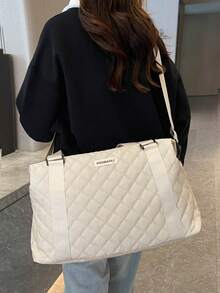 1 件超大容量可折叠轻便行李袋、旅行袋、行李整理袋、可折叠、干湿分离、随身行李箱式旅行周末包、过夜包、医院包、护理包、背包、旅行必需品、旅行整理袋、度假包、学校用品、学生配件、返校行李 - 米色 - 查看 6