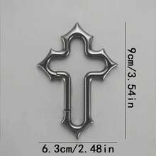 1 Heavy Punk Rock Keychain With Carabiner - Metal Cross, Secure Locking Mechanism, Suitable For Dad, Boyfriend - Ideal For Hiking, Camping, Motorcycle - Christian Gift, Outdoor Gear, Durable And Fashionable Design, Reliable Accessories, Key Ring, Men's Accessories, Camping Essential, Avant-Garde Style - 十字鑰匙扣 - 查看 2