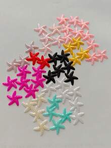 10 (Random Colors) Pcs Mixed Color Resin Starfish Rhinestone Flat Back Mini Stars, Suitable For DIY Crafts, Wedding Decoration, Nail Art And Scrapbooking - Multicolor - View 8
