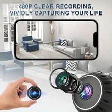 1pc Mini Wireless Camera, Night Vision WIFI Baby Monitor, Smart Home Indoor And Outdoor Mini Wireless Camera, Home Security Mini Surveillance Camera, HD IP Wireless Camera, Night Vision Camera. Suitable For Home Security. Outdoor Records