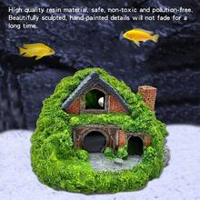 小型树脂洞穴隐蔽装饰，适用于水族馆、玻璃容器、爬行动物栖息地，适合小型水族馆设计、水族馆主题装饰、水草缸 - 彩色 - 查看 4