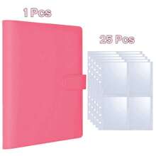 1Set Premium Multi-Functional A5 Photo Card Binder Photo Book, Sleek Album Design, Compact Organizer, PU Leather Binder Notebook Cover Loose-Leaf Organizer For Daily Planning And Note-Taking, Office Supplies, Ticket Card Collection Book - Multicolor - View 11