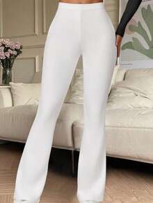 女士纯色喇叭腿打底裤，紧身打底裤，秋冬喇叭裤，适合跑步、休闲、高腰压缩瑜伽裤