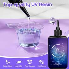 100g/200g/300g/400g Premium UV Resin Crystal Clear UV Resin For Jewelry Making, DIY Crafts - Fast-Curing, High-Gloss & Bubble-Free | Perfect For Casting, Coating & Art Projects - Multicolor - View 4