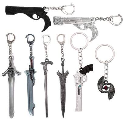 Nero Mod EX Crimson Queen Greatsword Pendant Keychain, Dante Rebellion Weapon Metal Charm