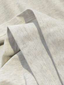 Women's Petite Hamburger & English Letter Print Long Sleeve T-Shirt, Round Neck, Versatile, Autumn/Winter