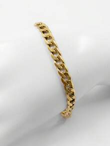 Unisex Adjustable Stainless Steel Gold Chain Bracelet - 250157-3 - View 1