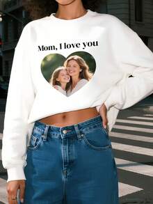 1 Pc Customized Women's Hoodie, Customize Text And Images, Upload A Photo With Mom, The Best Mother's Day Gift