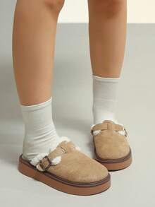 女士春季新款圆头厚底舒适套脚休闲时尚穆勒鞋