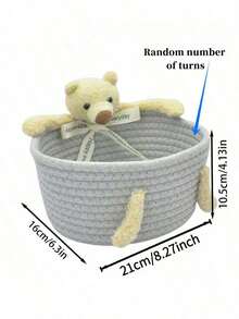 Cesta de Armazenamento Resistente Feita à Mão, Usada para Armazenar Produtos Infantis, Cesta de Armazenamento com Padrão de Animal Fofo, Organizadores Estilosos para Organizar Brinquedos de Animais de Estimação, Caixas de Armazenamento Tecidas à Mão Funcionais, Caixas de Armazenamento de Corda Artesanal, Organizadores Economizadores de Espaço