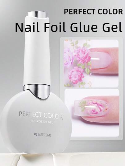 2pcs/Set Perfect Color Nail Foil Paper, Suitable For Foil Stickers, Nail Gel, Foil Transfer Gel, 12ml Transfer Gel, Essential For Nail Art DIY Enthusiasts, Requires LED Lamp, Removable