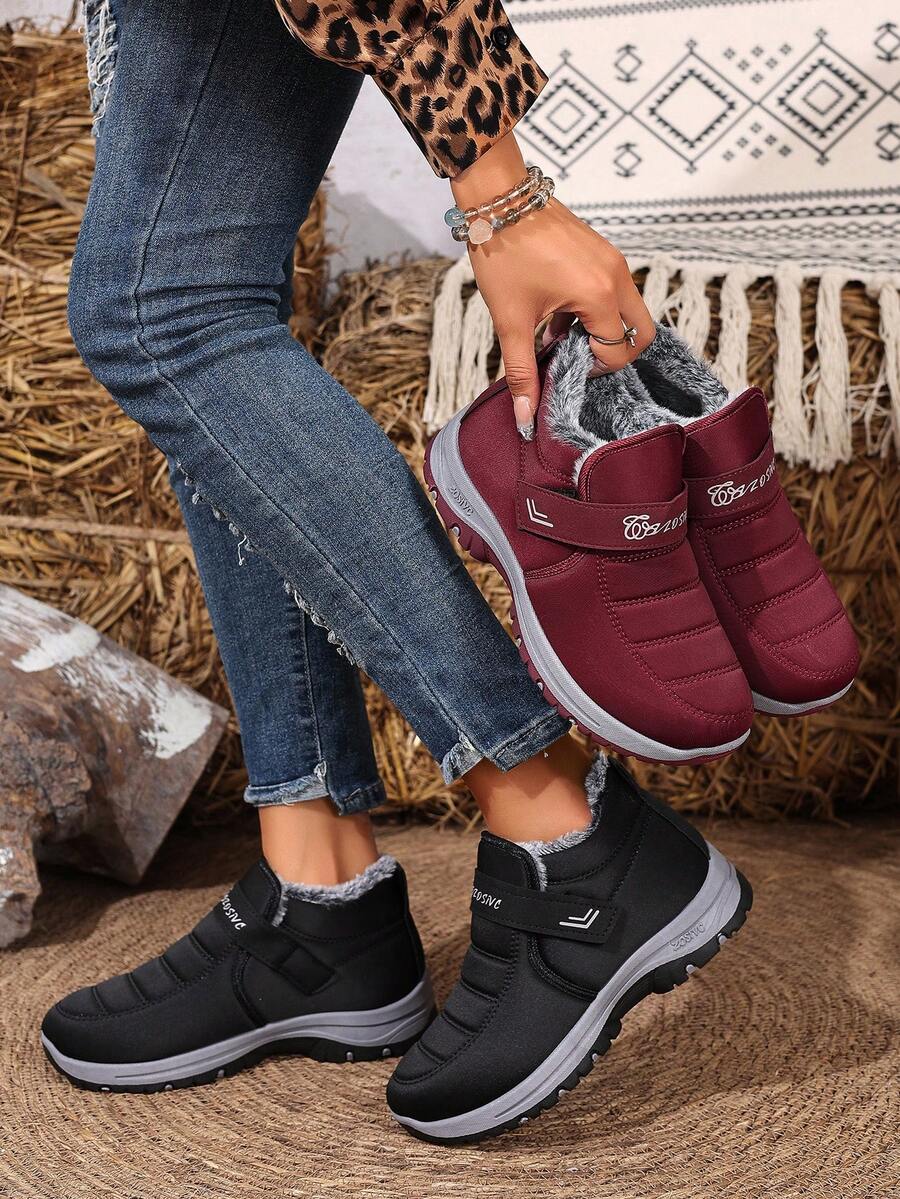 ZOSIVC 女式一脚蹬保暖内衬雪地靴，休闲百搭，轻便舒适户外运动登山靴
