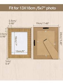 Natural Woven Bamboo Photo Frame 10x15cm 13x18cm Wall or Table Boho Decor Ins Aesthetic Gift for Family Mom Dad Grandma Friends