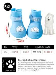 4pcs Silicone Large Dog Rain Boots, Waterproof Anti-Slip Pet Shoes, Easy To Clean One-Piece Design, Suitable For Medium And Large Pets - Multicolor - View 23