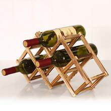 Stackable Wine Cellar Racks Natural Wine Rack Storage Shelf For Kitchen Cabinets - 6 Bottles - View 2