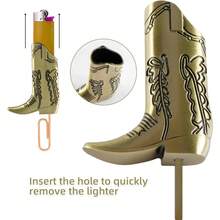 Cowboy Boot Lighter Sleeve Cover, Lighter Sleeve Cover For Mini Bic J5 Accessories Decoration For Everyday Carry Or Travel Gift - 金的 - 查看 3
