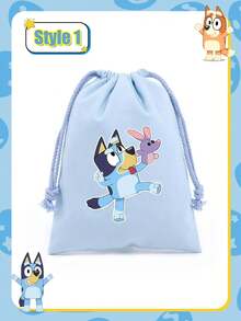 Bluey حقيبة ظهر بسحاب مزدوج بطبعة كرتون بلوي، حقيبة قماش للطلاب، حقيبة مدرسية خفيفة الوزن، حقيبة سحاب مزدوجة، حقيبة مدرسية كرتونية سعة كبيرة، حقيبة تخزين خفيفة الوزن بسحاب، مناسبة كهدية احتفالية لعيد الهالوين وعيد الشكر والكريسماس وتجمعات العائلة والأصدقاء