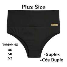 Kit 5 Calcinha  Suplex PLUS SIZE Modeladora Cós Duplo Sustentação Cintura Alta - Multicolorido - Visão 6