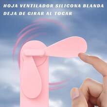 Ventilador Plegable de Mano Recargable USB 3 en 1 para Emergencias - Rosa - Ver 6