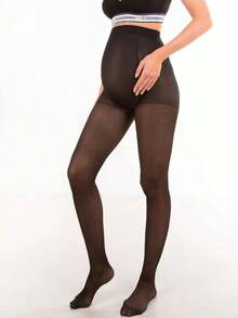 1 Pair Women's Sexy Maternity Sheer Thigh High Stockings, Apricot Color, Slim & Minimalist Design