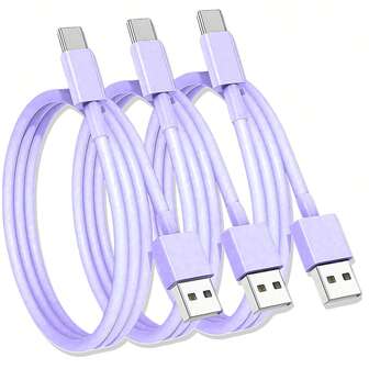 1~3pcs USB A To USB C Fast Charging Cable,Long 3FT/6FT Car Charger Type C Cable,Compatible With IPhone 17 16 15 Pro/Pro Max/Plus,Compatible WithSamsung Galaxy S25 S24 S23 S22 S21 S20 S10 A55 A54 Flip Compatible With IPhone 16, 16 Pro Max, 15, 15 Plus, 15 Pro, 15 Pro Max,Compatible With Redmi, Compatible With OnePlus