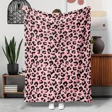 1 Piece Of Leopard-Print Soft Blanket, Comfortable Velvet Blanket Pad, Suitable For Home, Living Room, Bedroom, Suitable For All Seasons, An Excellent Gift - 280 Grams In Weight,Multi-Functional Blanket, Suitable For Sofas, Beds, Living Rooms, Bedrooms, Camping, And For Taking Short Naps During Breaks.Perfect For Giving As Gifts To Friends, Family Members, Fathers, Mothers, Classmates, Grandparents, For Christmas, Thanksgiving, Halloween, And Other Festival Decorations.