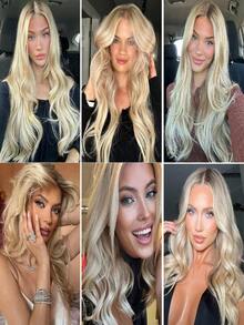 Ombre Brown Roots Ash Blonde 13x4 HD Transparent Body Wave Lace Front Wigs Human Hair Pre Plucked Bye Bye Knots 180 Density Brazilian Lace Frontal Wigs For Women Water Wave Wigs Human Hair With Baby Hair True To Length - 根染&漸變色 - 查看 9