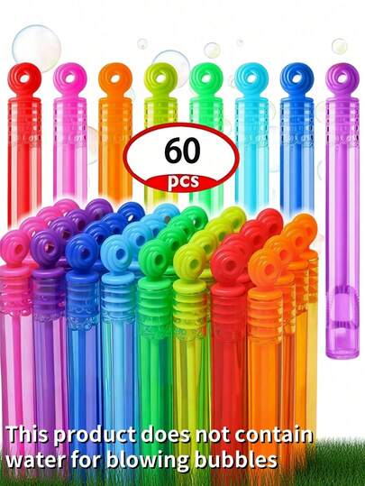 60 Piezas de Varitas Pequeñas de Burbujas (Sin Solución de Burbujas) - Para Recuerdos de Boda, Fiestas de Boda, Aniversarios, Fiestas de Piscina de Verano, Fiestas de Cumpleaños, Eventos al Aire Libre, Día Nacional, Navidad, Halloween, Vuelta al Colegio - Decoraciones y Recuerdos de Fiesta con Varitas de Burbujas