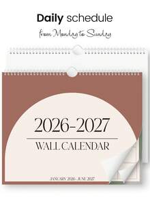 1 Pc 2026 A4 Size Minimalist Monthly Planner Notebook, Includes Monthly Overview And Notes Pages, Suitable For January 2026 To September 2027, Can Be Used For Meal Plans, Chores, Bills And Appointments, Office & Home, Back To School Essential Desk Decor - Multicolor - View 5