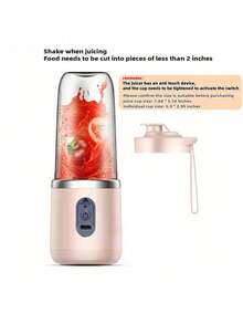 1 400ml Wireless Portable Electric Juicer, Juicer Cup, Shakesphere, TYPE-C Charging Mini Juicer (With 6 Leaves And Double Cups), Multi-Functional Juice Cup Blender, Suitable For Vegetables, Fruits, And Milkshakes, Used In Home Kitchens, Outdoor Team Building And Picnicking Juicers