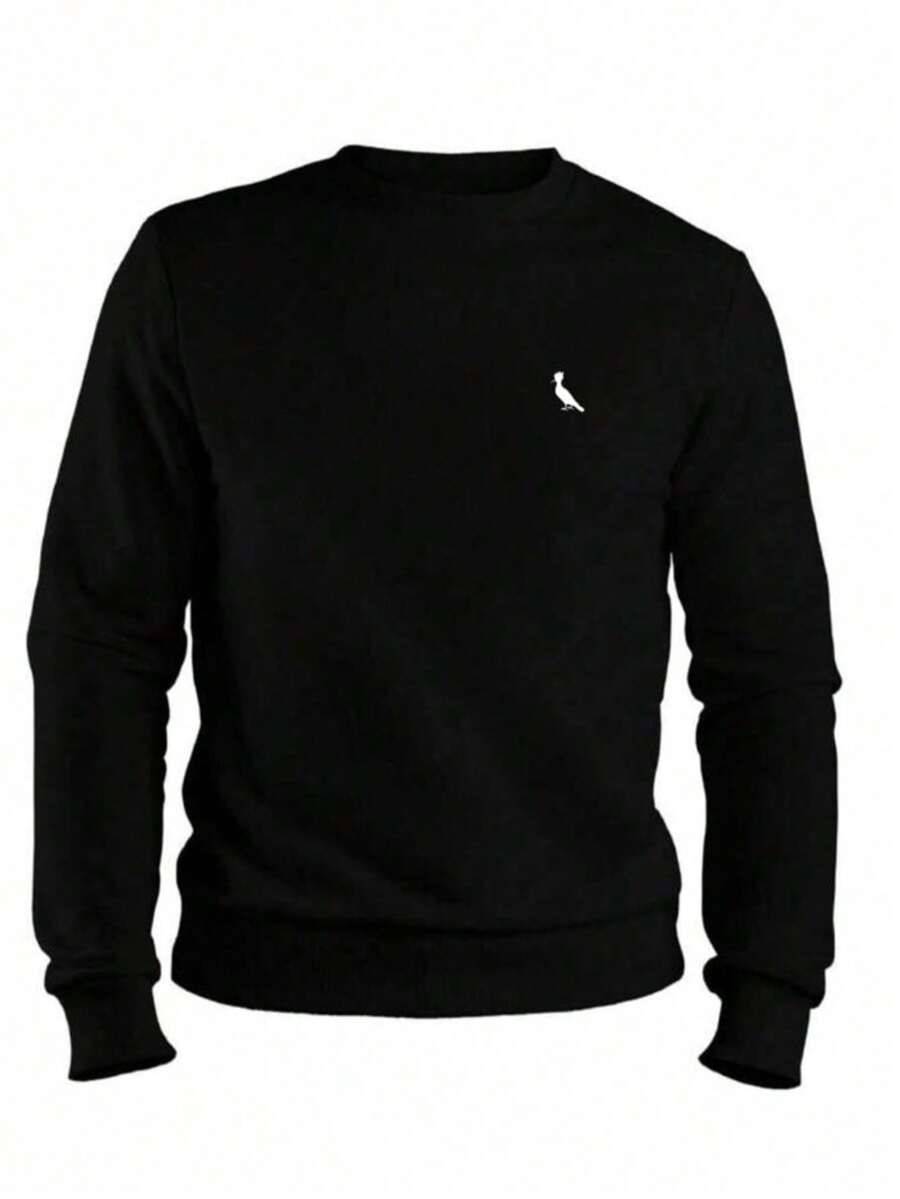 Men's Round Neck Sweatshirt Sweater New Release - Negro - Ver 1