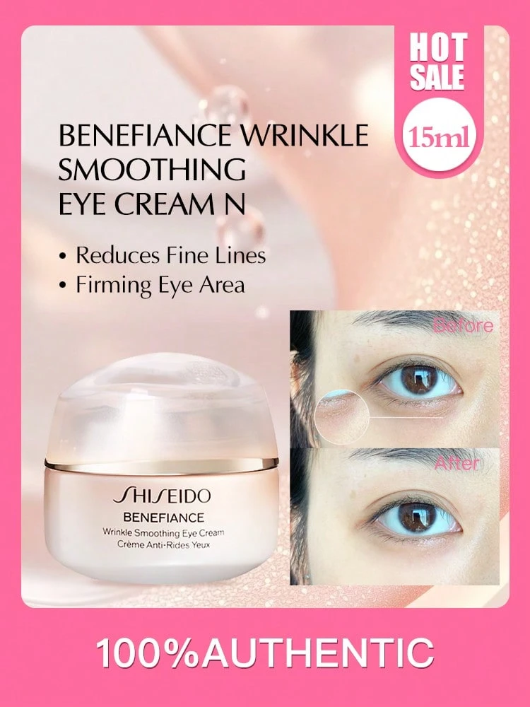 Shiseido BENEFIANCE Wrinkle Smoothing Eye Cream N | 15ml, Reduces Fine Lines & Firming Eye Area - Light Yellow - View 1