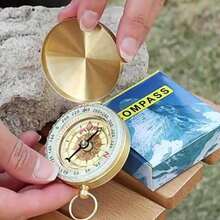 1 Copper Survival Compass With Glow - Waterproof, Enhanced Visibility For Camping And Hiking - Essential For Night Adventures - Luminous Compass - View 9