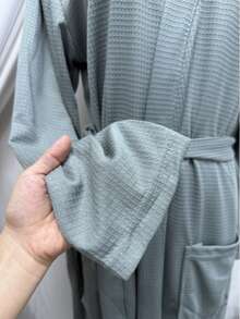 1pc Thick Bathrobe For All Seasons, High Density Knit, Quick Absorbent, Suitable For Spa, Couples